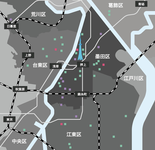 城東エリア実績マップ